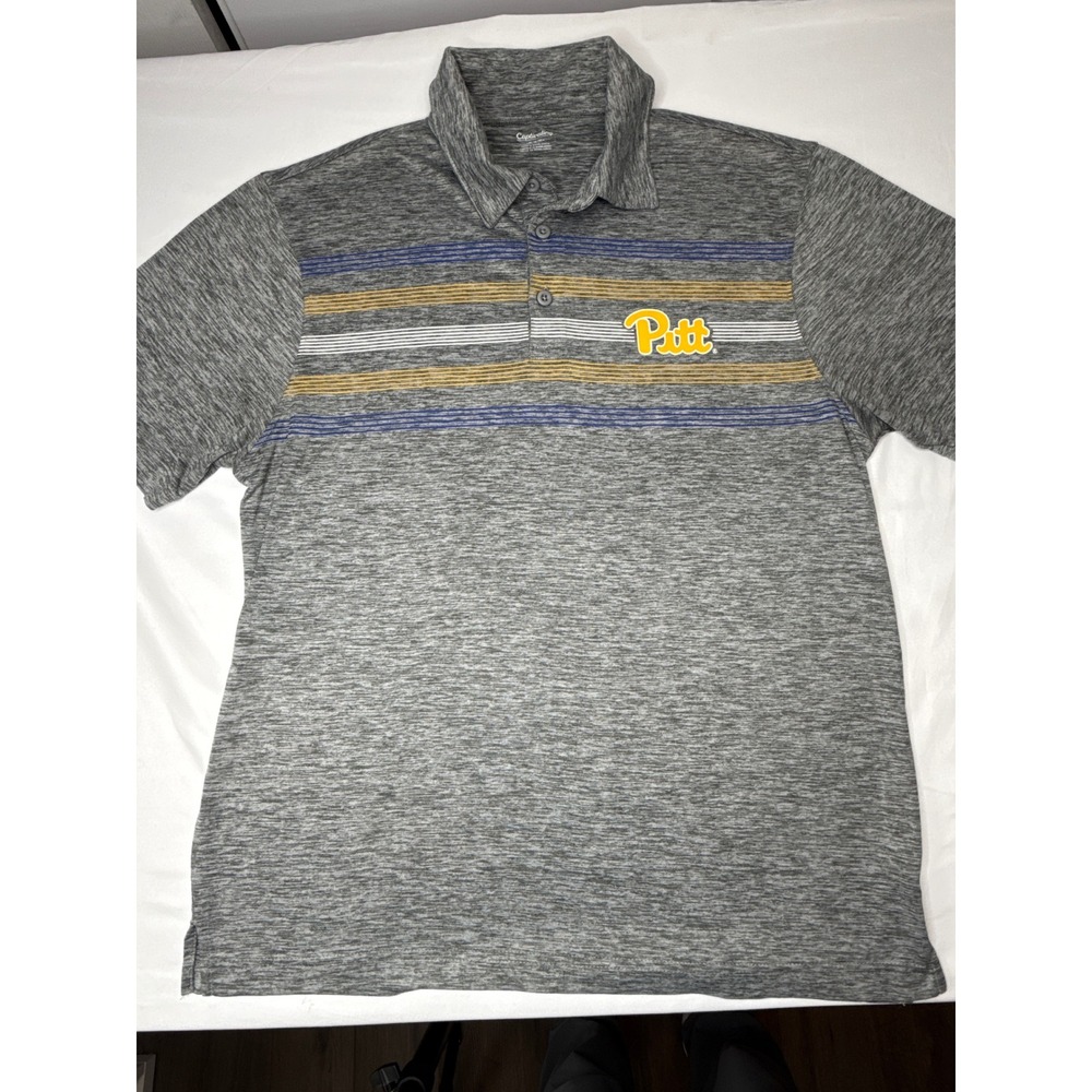 Captivating Pitt Panthers Mens Medium Grey Space Dye Polo Shirt University